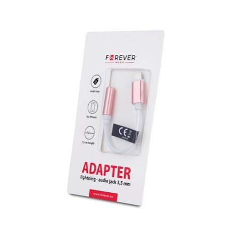 Forever Apple Lightning - 3,5 mm-es jack átalakító kábel rozéarany