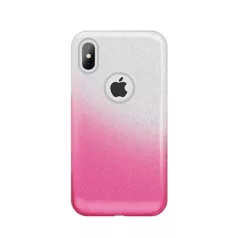   Shining Glitter tok - Huawei Y6S / Honor 8A / Y6 Prime 2019 pink - ezüst csillogó tok