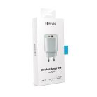Forever QC3.0 hálózati gyorstöltőfej USB és Type-C csatlakozóval 4A fehér (20W)
