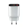 Forever Core PD QC hálózati töltőfej 1x USB és 1x Type-C foglalattal, kijelzővel fehér 20W