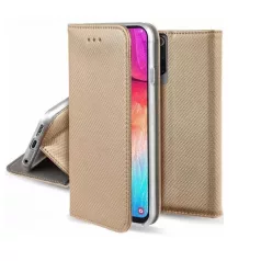   Smart magnet Xiaomi Redmi 7A oldalra nyíló mágneses könyv tok szilikon belsővel arany