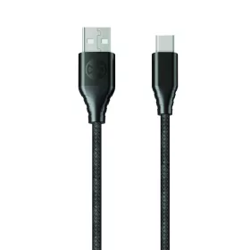   Forever USB - Type-C fekete szövetbevonatos adatkábel 3A 3m