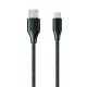 Forever USB - Type-C fekete szövetbevonatos adatkábel 3A 3m