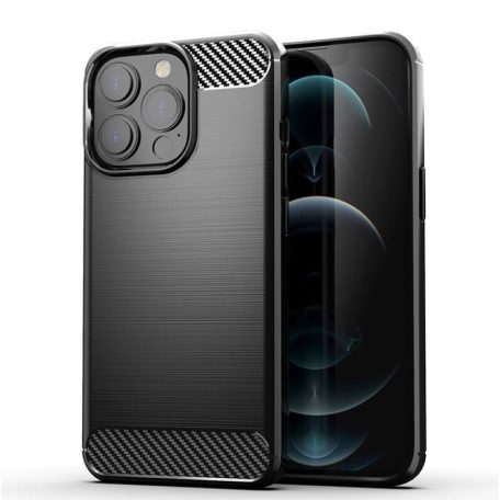 Apple iPhone 11 Pro Max (6.5) 2019 Carbon vékony szilikon tok fekete