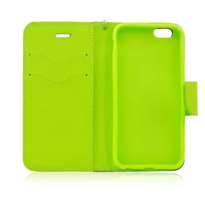 Fancy Huawei P Smart Z / Y9 Prime (2019) / Honor 9X oldalra nyíló mágneses könyv tok szilikon belsővel kék - lime