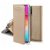 Smart magnet LG K30 2019 / LG X2 2019 oldalra nyíló mágneses könyv tok szilikon belsővel arany