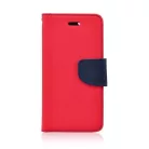 Fancy Xiaomi Redmi Note 8 Pro oldalra nyíló mágneses könyv tok szilikon belsővel piros - kék
