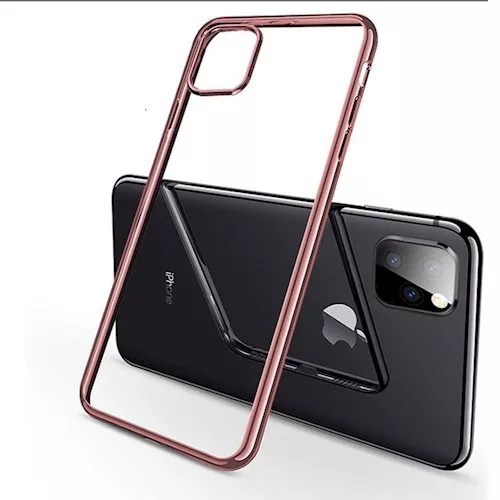 Ultra Hybrid Apple iPhone 11 Pro Max (6.5) 2019 átlátszó vékony szilikon tok rozéarany kerettel