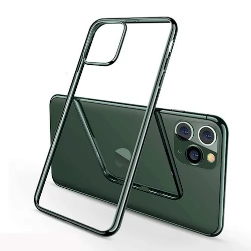 Ultra Hybrid Apple iPhone 11 Pro (5.8) 2019 átlátszó vékony szilikon tok zöld kerettel