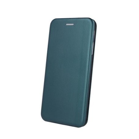 Forcell Elegance Samsung A715 Galaxy A71 (2020) oldalra nyíló mágneses könyv tok szilikon belsővel sötétzöld
