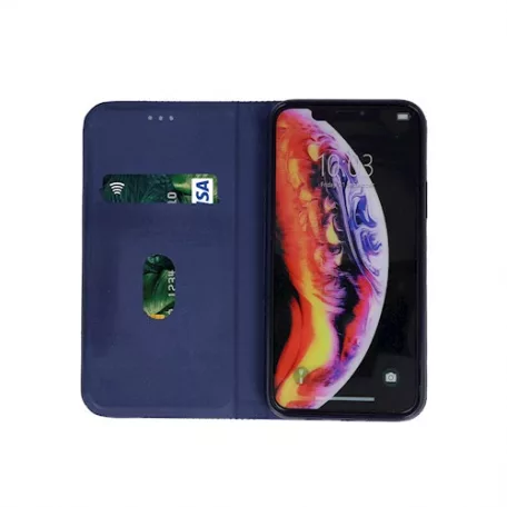 Smart Senso Xiaomi Redmi Note 8T oldalra nyíló könyv tok szilikon belsővel kék