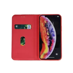   Smart Senso Samsung A515 Galaxy A51 (2020) oldalra nyíló könyv tok szilikon belsővel piros