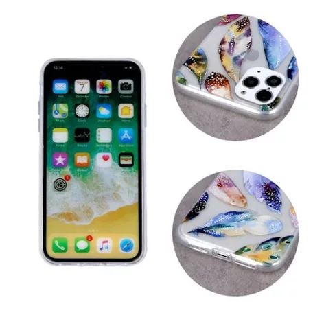 Ultra Trendy - Apple iPhone 11 Pro Max (6.5) 2019 vékony szilikon tok (Madártoll mintás 2)