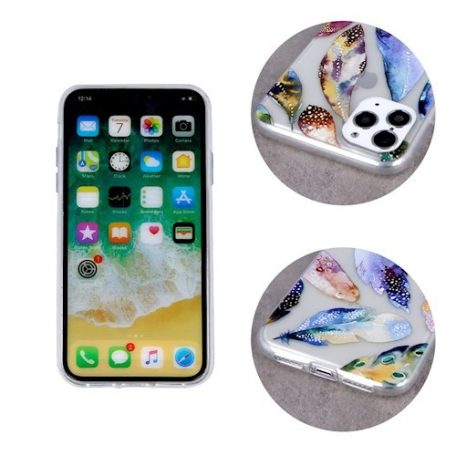 Ultra Trendy - Apple iPhone 11 Pro (5.8) 2019 vékony szilikon tok (Madártoll mintás 2)
