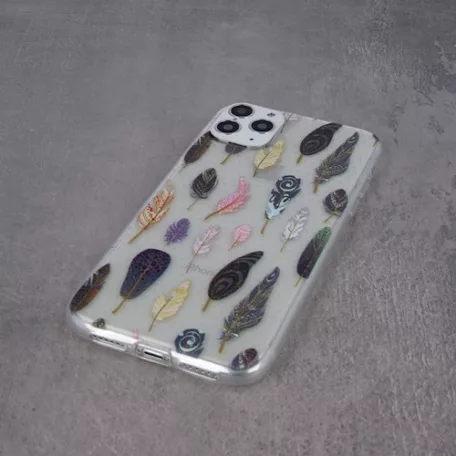 Ultra Trendy - Apple iPhone 11 Pro (5.8) 2019 vékony szilikon tok (Madártoll mintás 3)