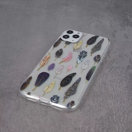 Ultra Trendy - Apple iPhone 11 Pro (5.8) 2019 vékony szilikon tok (Madártoll mintás 3)