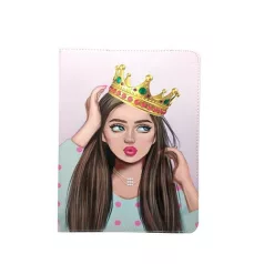   Univerzális 9-10" kinyitható tablet tok (Lady and crown)