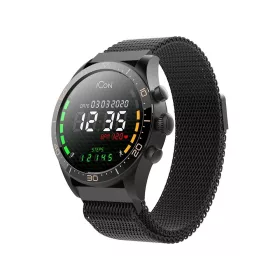   Forever AW-100 AMOLED ICON okosóra Bluetooth 5.0 lépésszámlálóval, pulzusmérővel, alvásfigyeléssel fekete