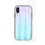 Rainbow szilikon tok üveg hátlappal - Samsung A405 Galaxy A40 (2019) világoskék - pink