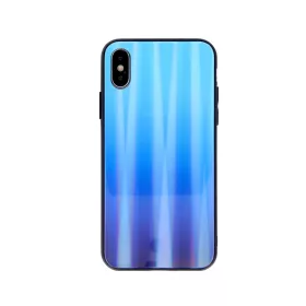   Rainbow szilikon tok üveg hátlappal - Samsung A105 Galaxy A10 / M10 (2019) világoskék