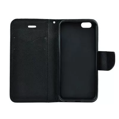 Fancy Huawei P40 Lite oldalra nyíló mágneses könyv tok szilikon belsővel fekete