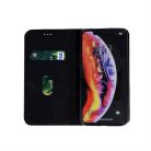 Smart Senso Xiaomi Redmi Note 9S / 9 Pro oldalra nyíló könyv tok szilikon belsővel fekete