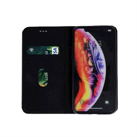Smart Senso Xiaomi Redmi Note 9S / 9 Pro oldalra nyíló könyv tok szilikon belsővel fekete