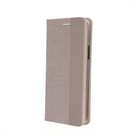   Smart Senso Xiaomi Redmi Note 9S / 9 Pro oldalra nyíló könyv tok szilikon belsővel arany