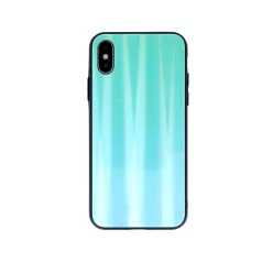   Rainbow szilikon tok üveg hátlappal - Huawei P40 Lite neo - menta