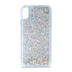   Liquid Sparkle Glitter - Samsung A217 Galaxy A21s (2020) ezüst szilikon tok