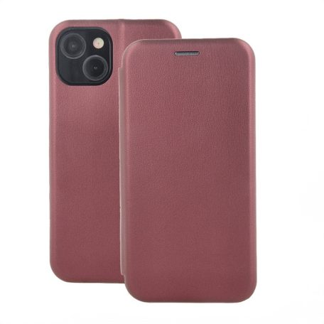Forcell Elegance Xiaomi Redmi 9 oldalra nyíló mágneses könyv tok szilikon belsővel burgundi