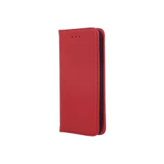   Genuine Leather Apple iPhone 12 Mini 2020 (5.4) oldalra nyíló mágneses bőrhatású könyv tok szilikon belsővel piros