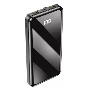  Forever TB-411 power bank 2xUSB foglalattal és USB - Lightning (8Pin) - Type-C - micro USB kábelekkel 10000mAh fekete (max 2A) 10W