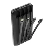 Forever TB-411 power bank 2xUSB foglalattal és USB - Lightning (8Pin) - Type-C - micro USB kábelekkel 10000mAh fekete (max 2A) 10W