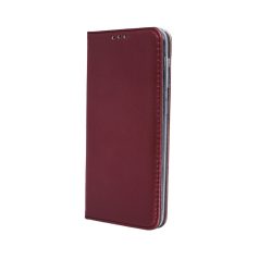   Smart magnet Samsung A025 Galaxy A02S oldalra nyíló mágneses könyv tok szilikon belsővel burgundy