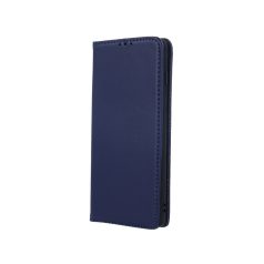   Genuine Leather Samsung A125 Galaxy A12 oldalra nyíló mágneses bőrhatású könyv tok szilikon belsővel kék