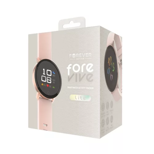 Forever SB-315 ForeVive Lite okosóra Bluetooth 5.0 lépésszámlálóval, pulzusmérővel, alvásfigyeléssel rozéarany