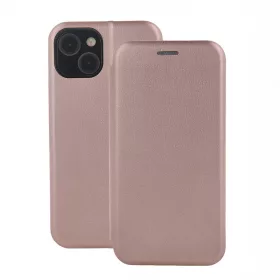   Forcell Elegance Samsung A225 Galaxy A22 4G oldalra nyíló mágneses könyv tok szilikon belsővel rozéarany