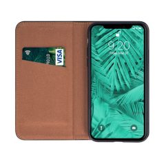   Genuine Leather Xiaomi Mi 11 Lite 4G / Mi 11 Lite 5G oldalra nyíló mágneses bőrhatású könyv tok szilikon belsővel fekete