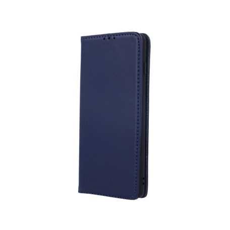 Genuine Leather Apple iPhone 13 (6.1) oldalra nyíló mágneses bőrhatású könyv tok szilikon belsővel kék