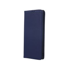   Genuine Leather Apple iPhone 13 Pro Max (6.7) oldalra nyíló mágneses bőrhatású könyv tok szilikon belsővel kék