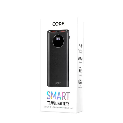 Forever FC-01 power bank PD + QC3.0 2x USB és 1x Type-C foglalattal 10000mAh fekete (max 3A) 22,5W