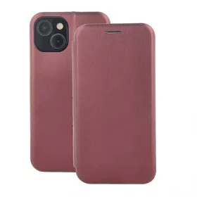   Forcell Elegance Samsung A136F Galaxy A13 / A047F Galaxy A04S 5G oldalra nyíló mágneses könyv tok szilikon belsővel burgundi