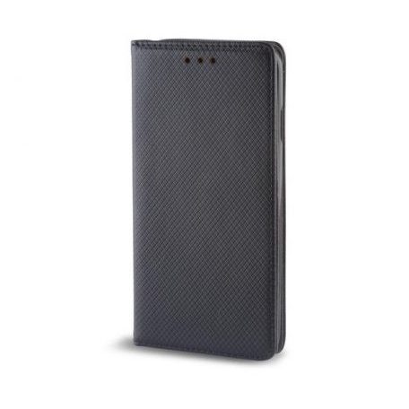 Smart magnet Xiaomi Redmi Note 8 Pro oldalra nyíló mágneses könyv tok szilikon belsővel fekete