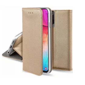   Smart magnet Samsung M536 Galaxy M53 5G (2022) oldalra nyíló mágneses könyv tok szilikon belsővel arany