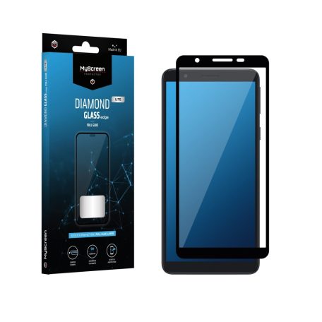 MyScreen Diamond Glass Lite edge - Samsung A125 Galaxy A12 teljes képernyős kijelzővédő üvegfólia fekete (9H)