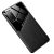 Lens tok - Samsung A217 Galaxy A21s (2020) fekete üveg / bőr tok beépített mágneskoronggal