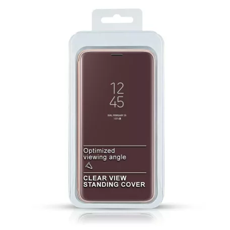 Clear View Samsung A205, A305 Galaxy A20 / A30 (2019) lila oldalra nyíló tükrös tok