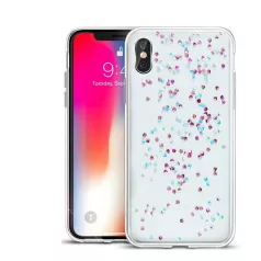   Gyémánt köves Huawei P40 átlátszó szilikon tok műanyag hátlappal