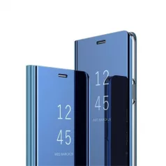   Clear View Apple iPhone 11 Pro Max (6.5) 2019 kék oldalra nyíló tükrös tok